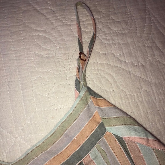 LUCKY BRAND PASTEL STRIPE LUREX TANK TOP - Picture 8 of 8